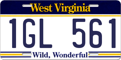 WV license plate 1GL561