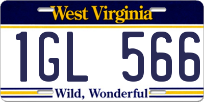 WV license plate 1GL566