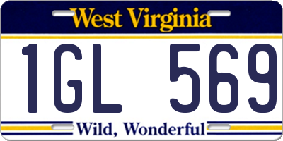 WV license plate 1GL569