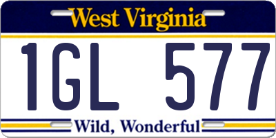 WV license plate 1GL577