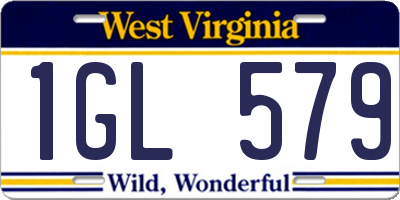 WV license plate 1GL579