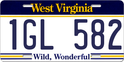 WV license plate 1GL582