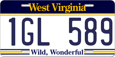 WV license plate 1GL589
