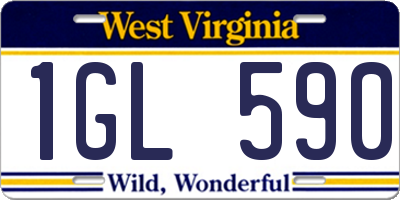 WV license plate 1GL590
