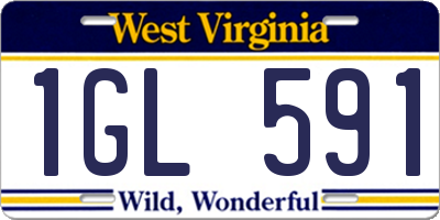 WV license plate 1GL591