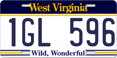 WV license plate 1GL596