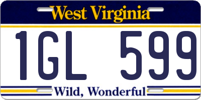 WV license plate 1GL599