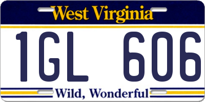 WV license plate 1GL606