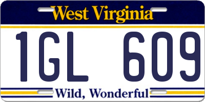 WV license plate 1GL609