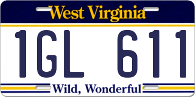 WV license plate 1GL611