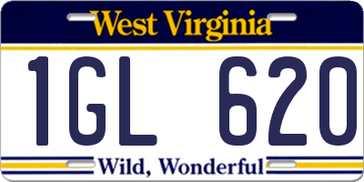 WV license plate 1GL620