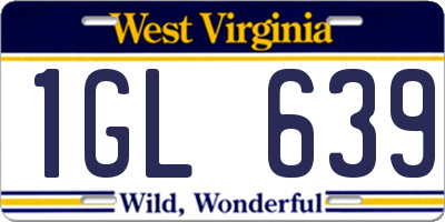 WV license plate 1GL639