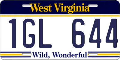 WV license plate 1GL644