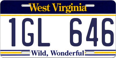 WV license plate 1GL646