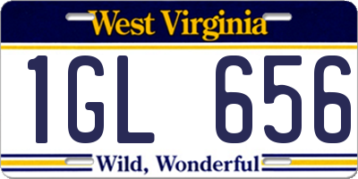 WV license plate 1GL656