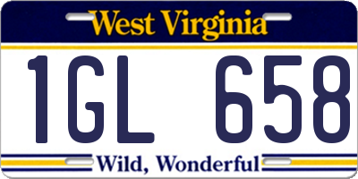 WV license plate 1GL658