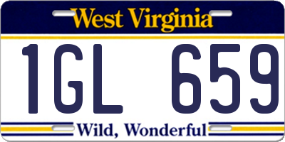 WV license plate 1GL659