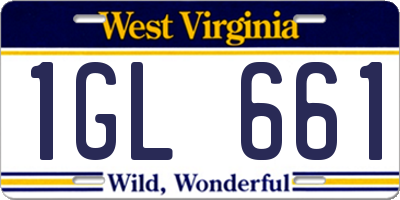 WV license plate 1GL661