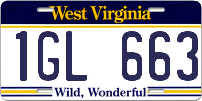 WV license plate 1GL663