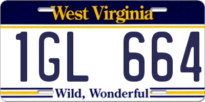 WV license plate 1GL664