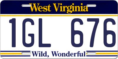 WV license plate 1GL676