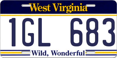 WV license plate 1GL683