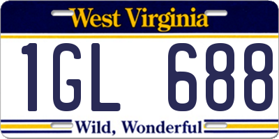 WV license plate 1GL688