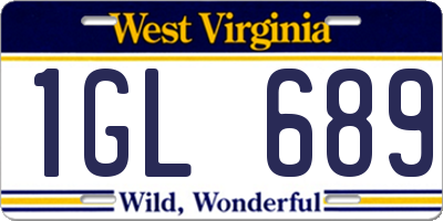 WV license plate 1GL689