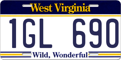 WV license plate 1GL690