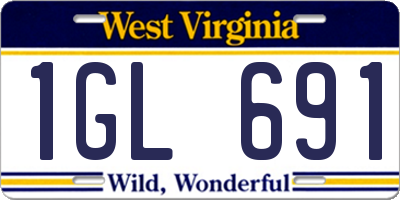 WV license plate 1GL691