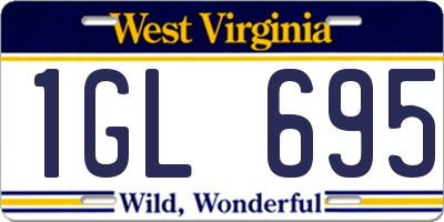 WV license plate 1GL695