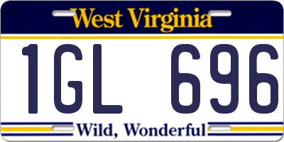 WV license plate 1GL696