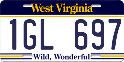 WV license plate 1GL697