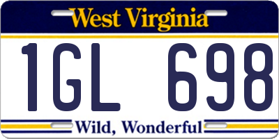 WV license plate 1GL698