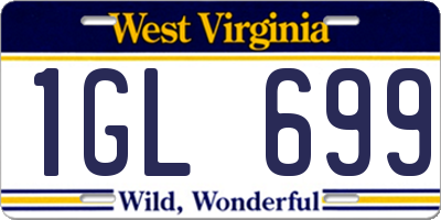 WV license plate 1GL699