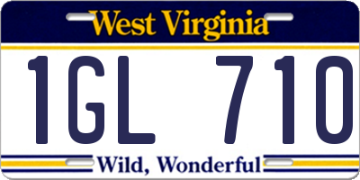 WV license plate 1GL710