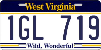 WV license plate 1GL719