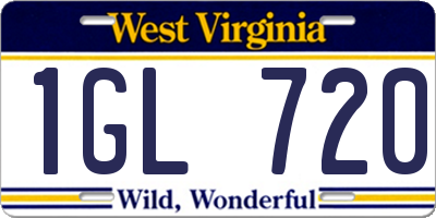 WV license plate 1GL720