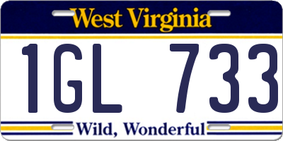 WV license plate 1GL733