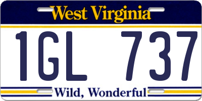 WV license plate 1GL737