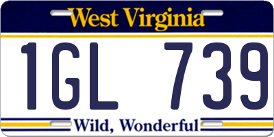 WV license plate 1GL739
