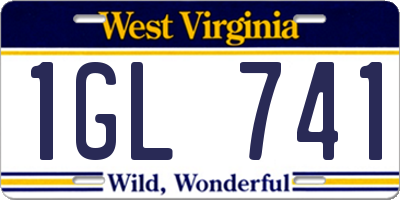 WV license plate 1GL741