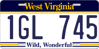 WV license plate 1GL745