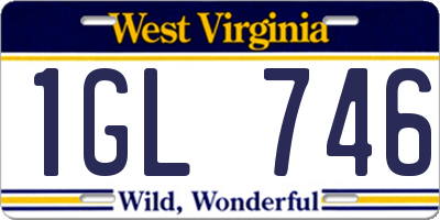 WV license plate 1GL746