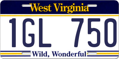 WV license plate 1GL750