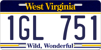 WV license plate 1GL751