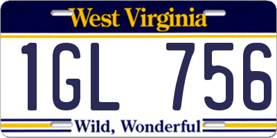 WV license plate 1GL756