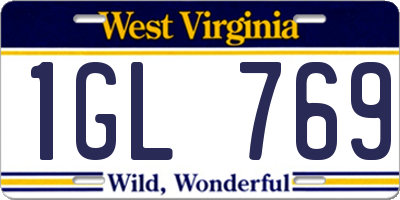 WV license plate 1GL769