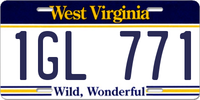 WV license plate 1GL771