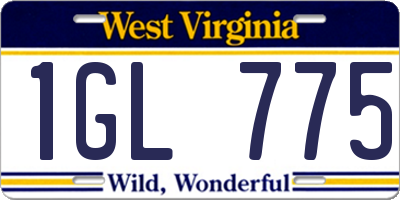 WV license plate 1GL775